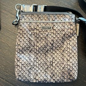 Coach Snakeskin Pattern Crossbody Bag - Gray and Black